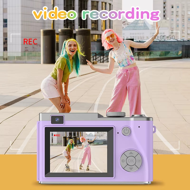 Digital Camera 4K 64MP Photography Camera Video Camcorder Rechargeable Cameras 2.4 Inch Screen Camcorder for Kid Adult Beginners