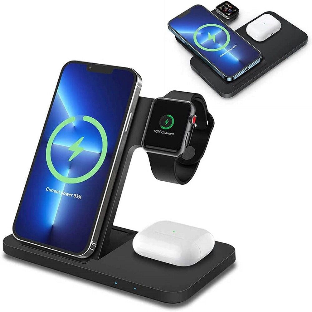 3 in 1 Wireless Charger Dock Charging Station for Apple Watch Iphone 17 16 15 14