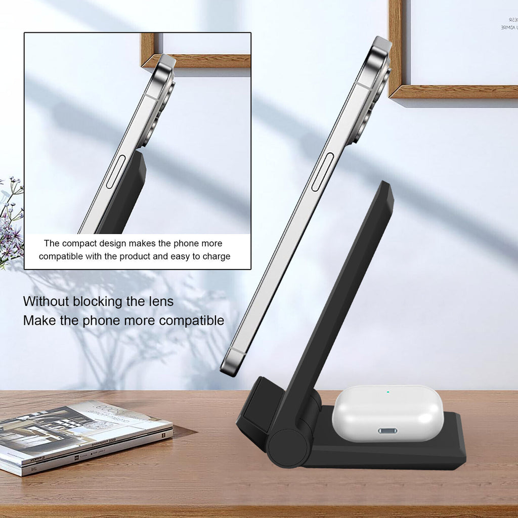 3 in 1 Wireless Charger Dock Charging Station for Apple Watch Iphone 17 16 15 14