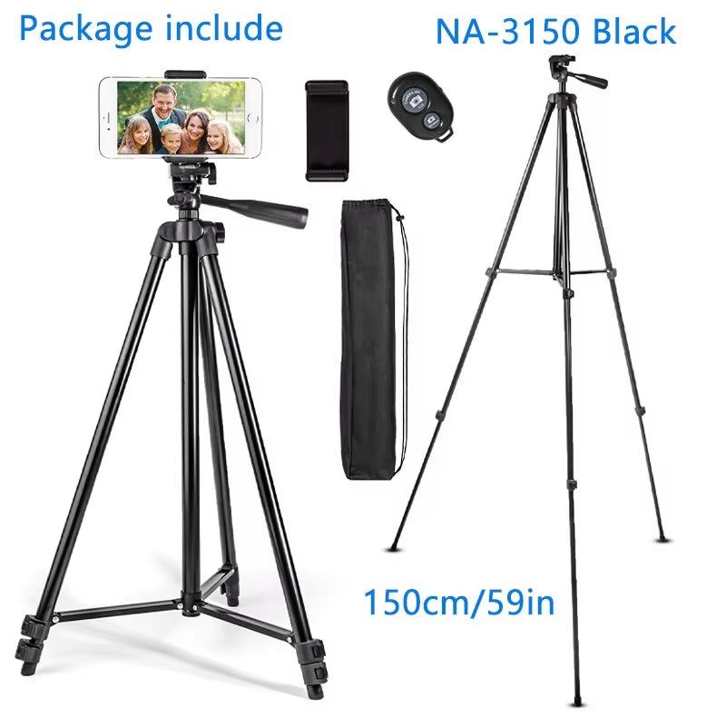 Tripod for Phone 150Cm Video Recording Phone Tripod Stand with Bluetooth Remote Universal Camera Phone Photography Stand