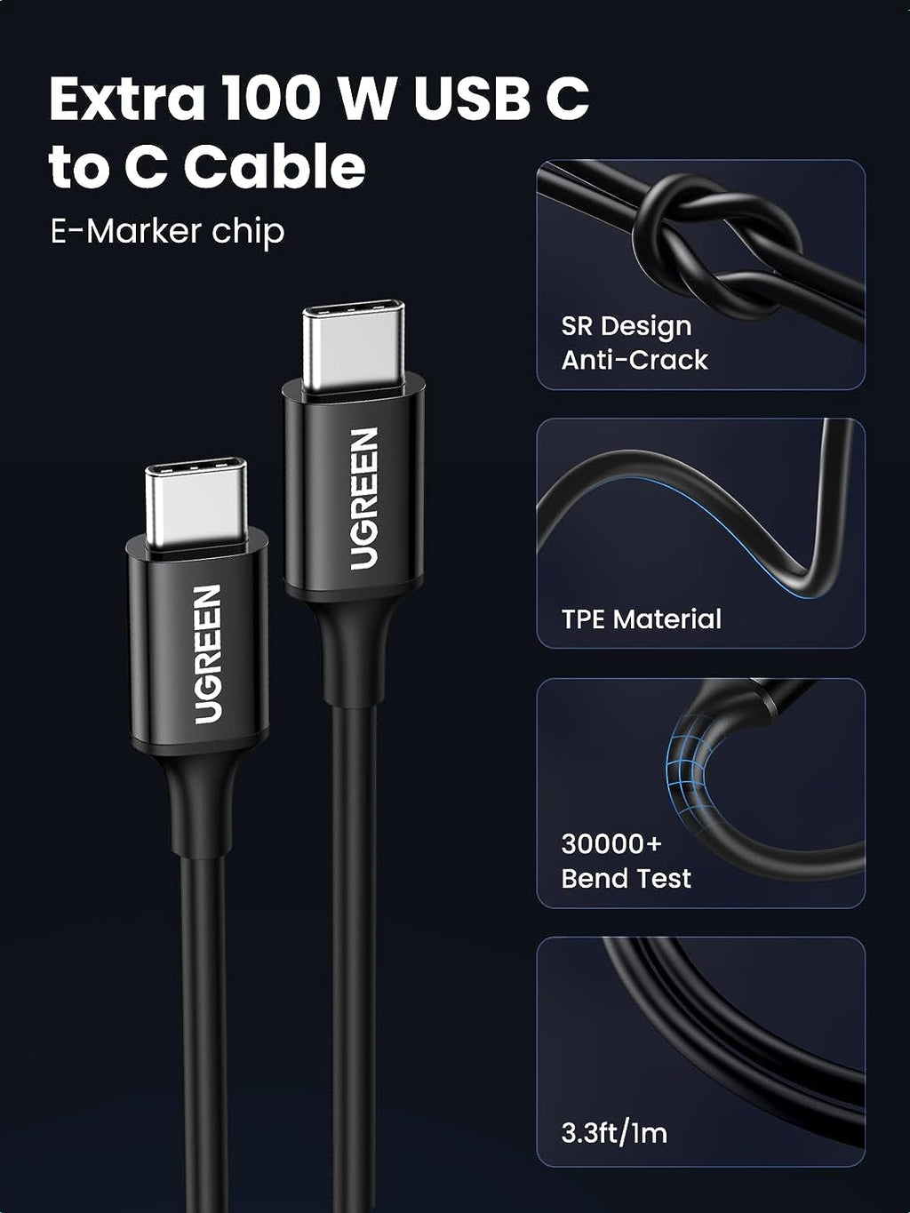 130W Laptop USB C Car Charger Fast Charging, 3 Ports Cigarette Lighter Adapter, PD3.0/QC4.0/PPS 45W, LED Light, Compatible with Macbook, Ipad, Iphone 17, Galaxy S25 S24, with a 100W USB C Cable