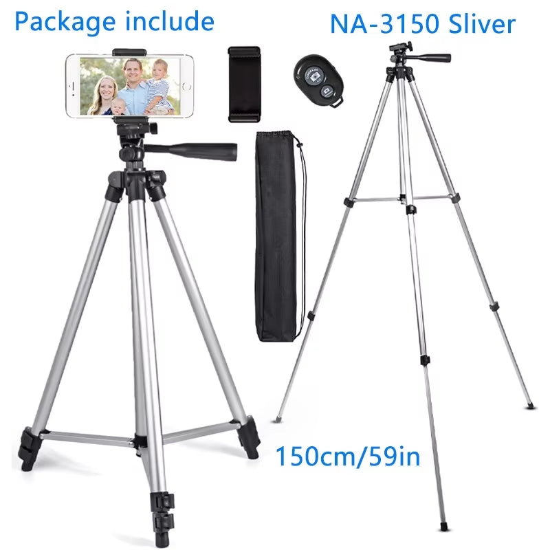 Tripod for Phone 150Cm Video Recording Phone Tripod Stand with Bluetooth Remote Universal Camera Phone Photography Stand