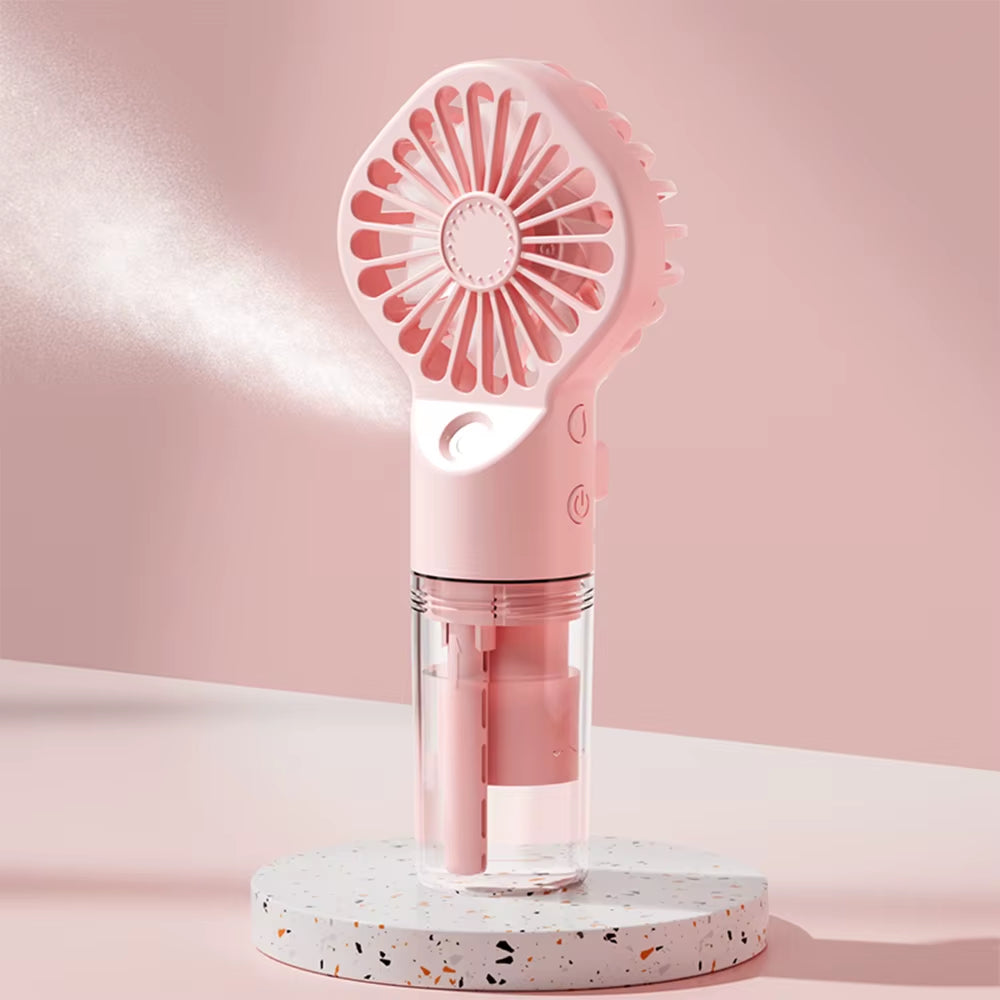 Portable Humidifier Fan Handheld Mist Fan Portable USB Mini Handheld Fan with Water Humidifier Rechargeable Mini USB Hand Fans