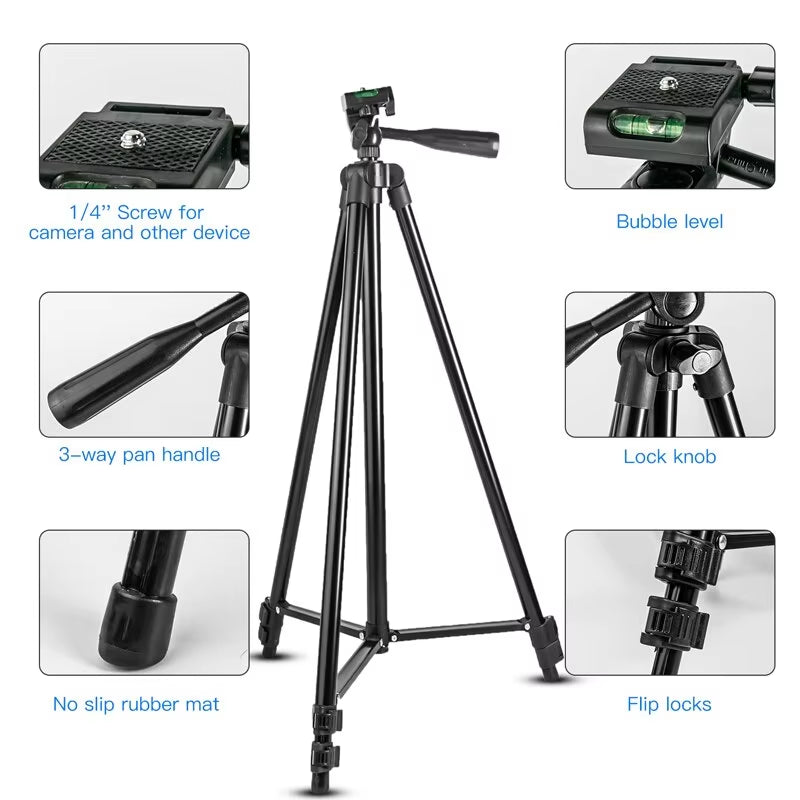 Tripod for Phone 150Cm Video Recording Phone Tripod Stand with Bluetooth Remote Universal Camera Phone Photography Stand