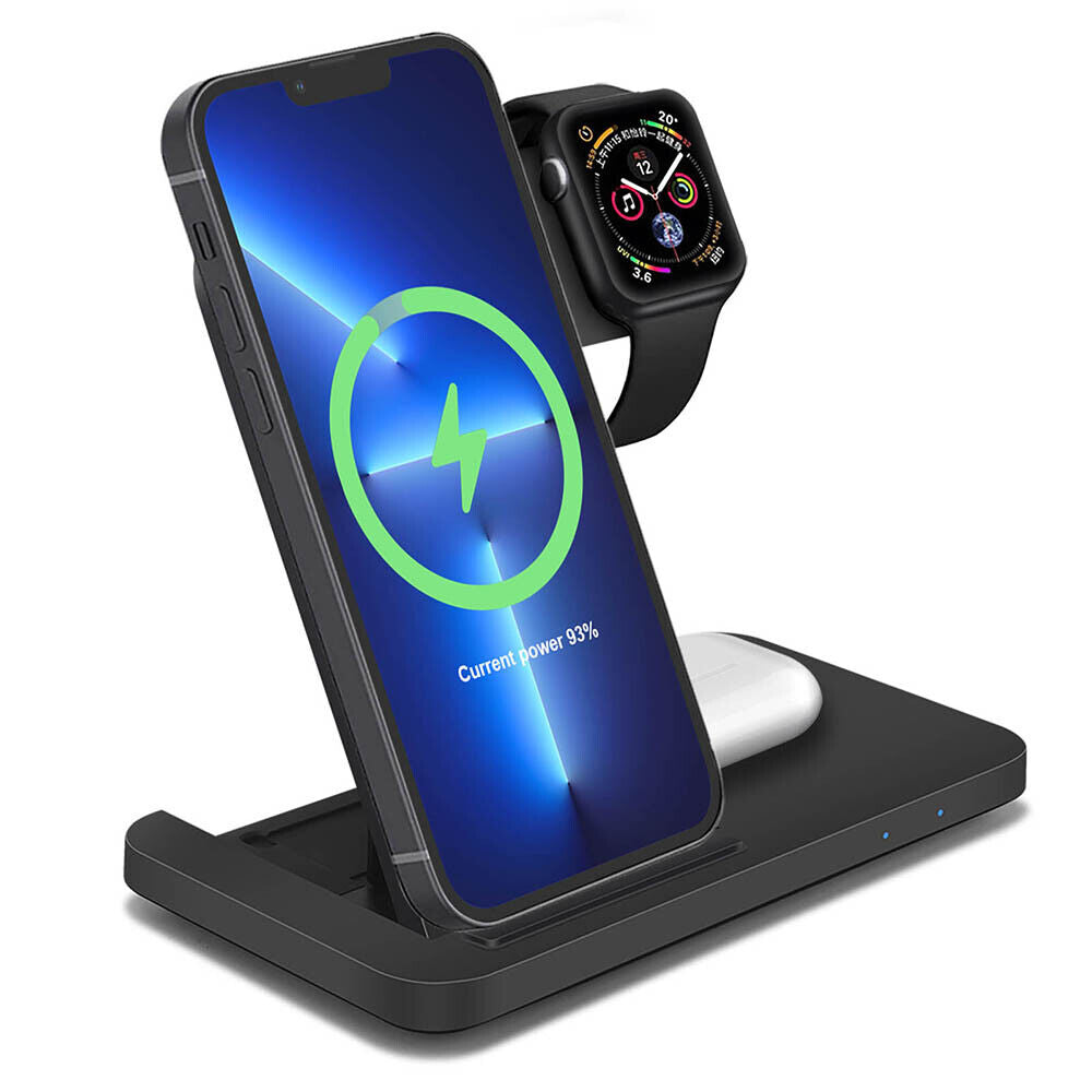 3 in 1 Wireless Charger Dock Charging Station for Apple Watch Iphone 17 16 15 14