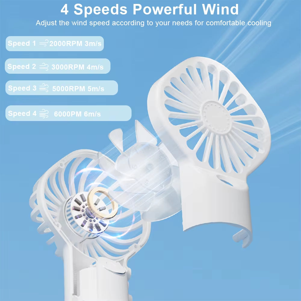 Portable Humidifier Fan Handheld Mist Fan Portable USB Mini Handheld Fan with Water Humidifier Rechargeable Mini USB Hand Fans