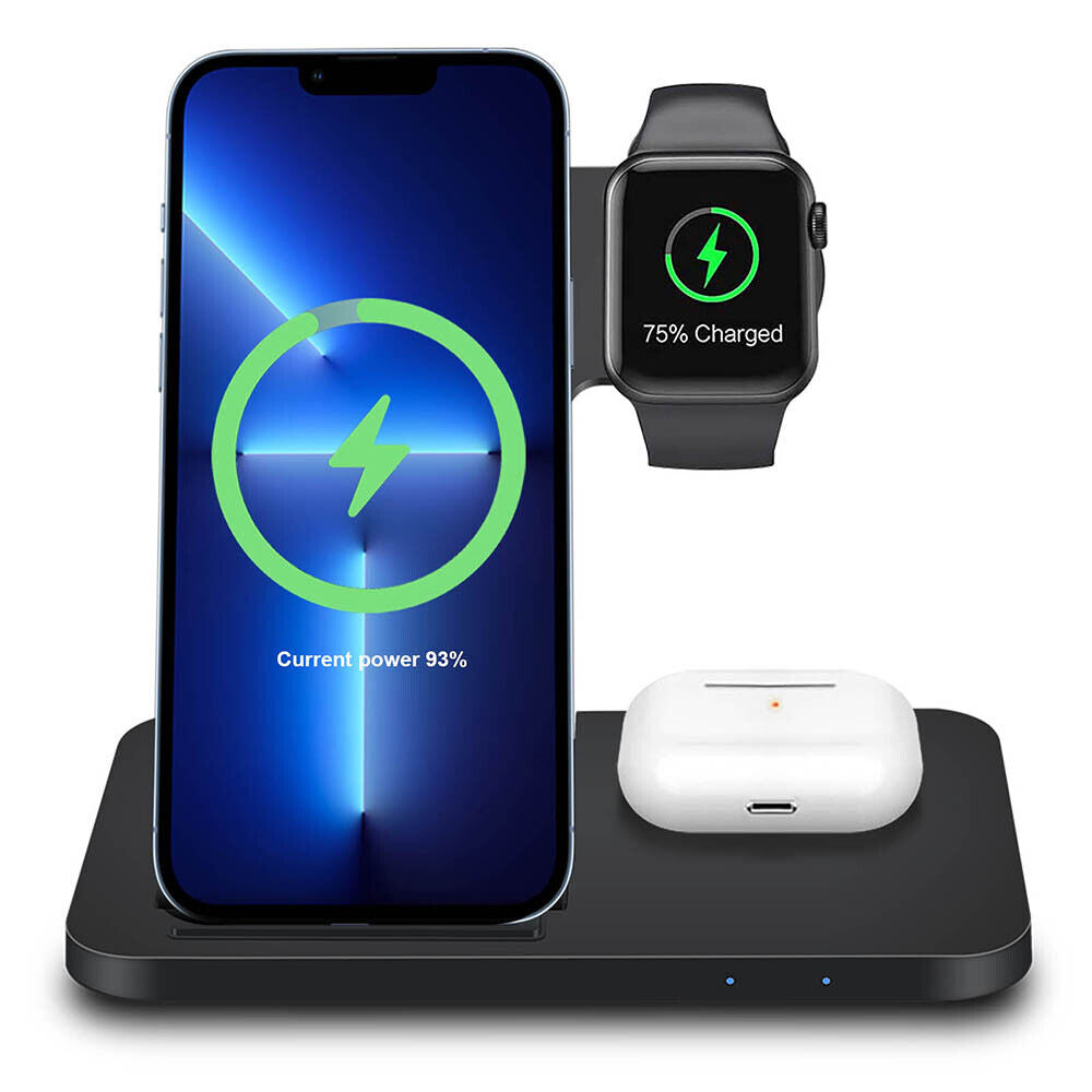 3 in 1 Wireless Charger Dock Charging Station for Apple Watch Iphone 17 16 15 14